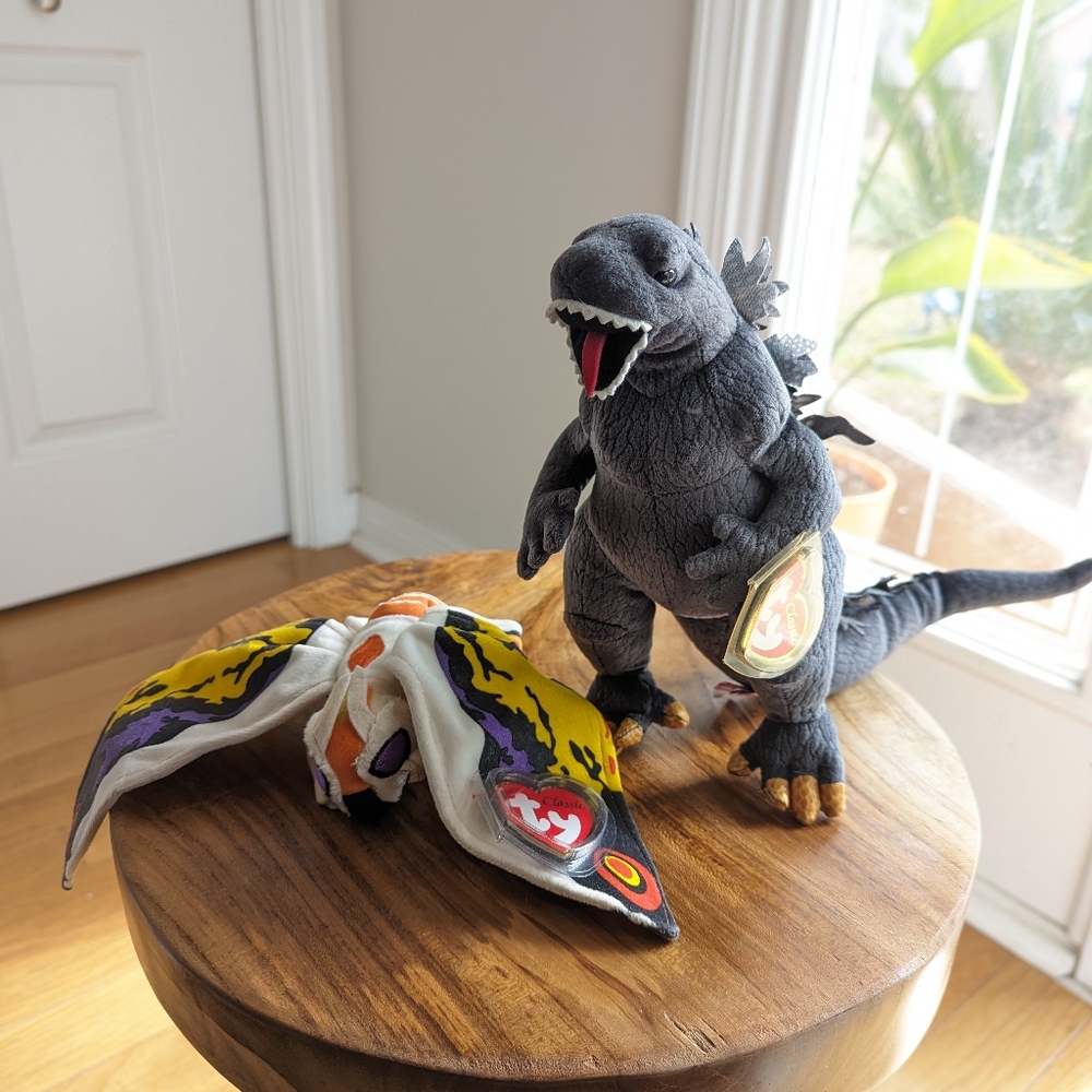 TY Beanie Baby Godzilla and Mothra
